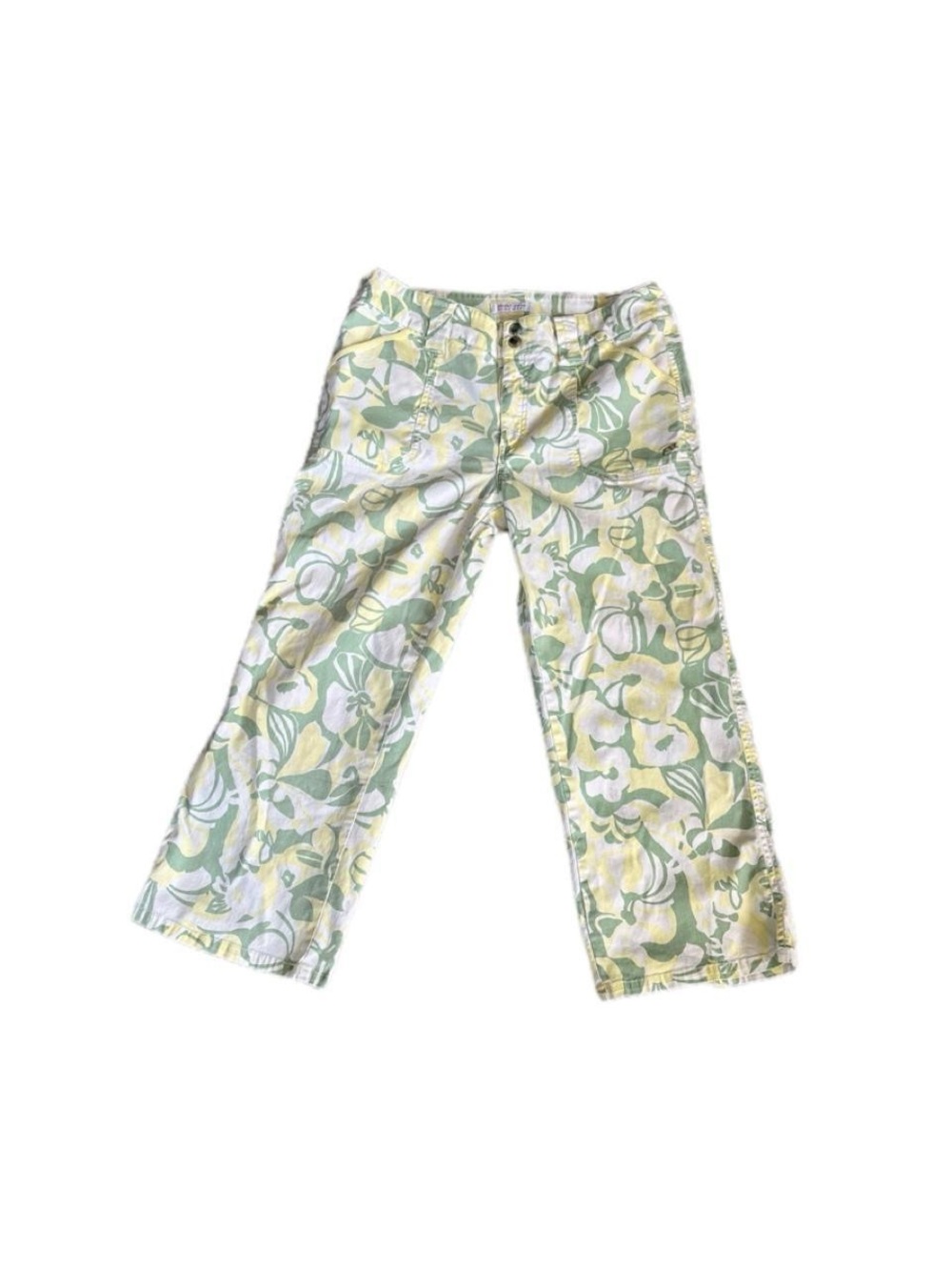 Point Zero Green and Yellow Floral Kids Pants